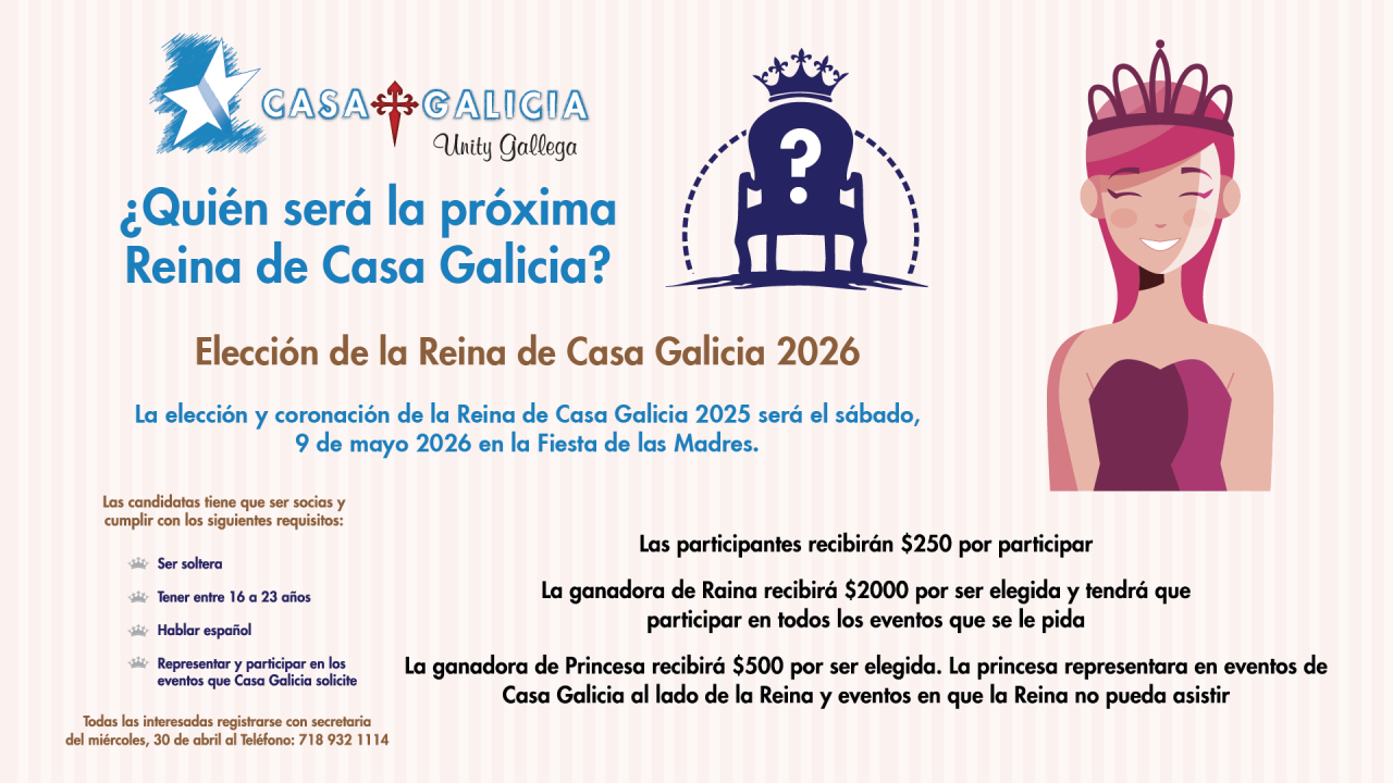 Elección de la Reina de Casa Galicia 2026